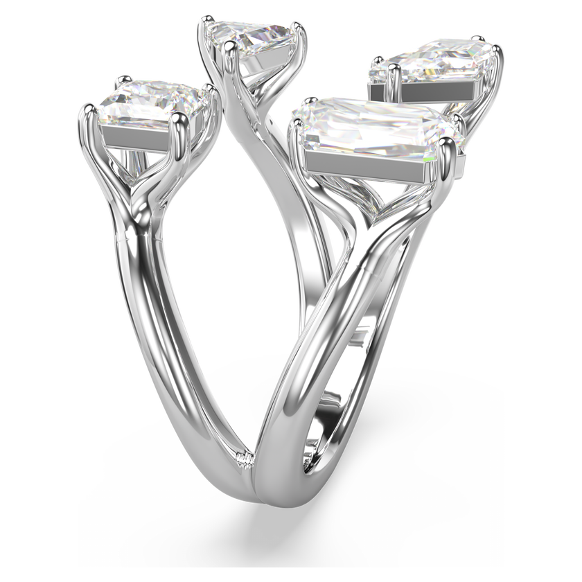 swarovski خاتم مفتوح mesmera، قطع متنوع، لون أبيض، طلاء روديوم