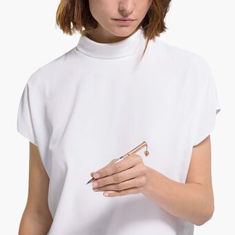 swarovski قلم حبر جاف crystalline، لون وردي، طلاء ذهبي وردي