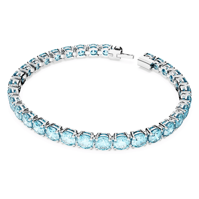 swarovski سوار matrix tennis، قطع مستدير، لون أزرق، طلاء روديوم