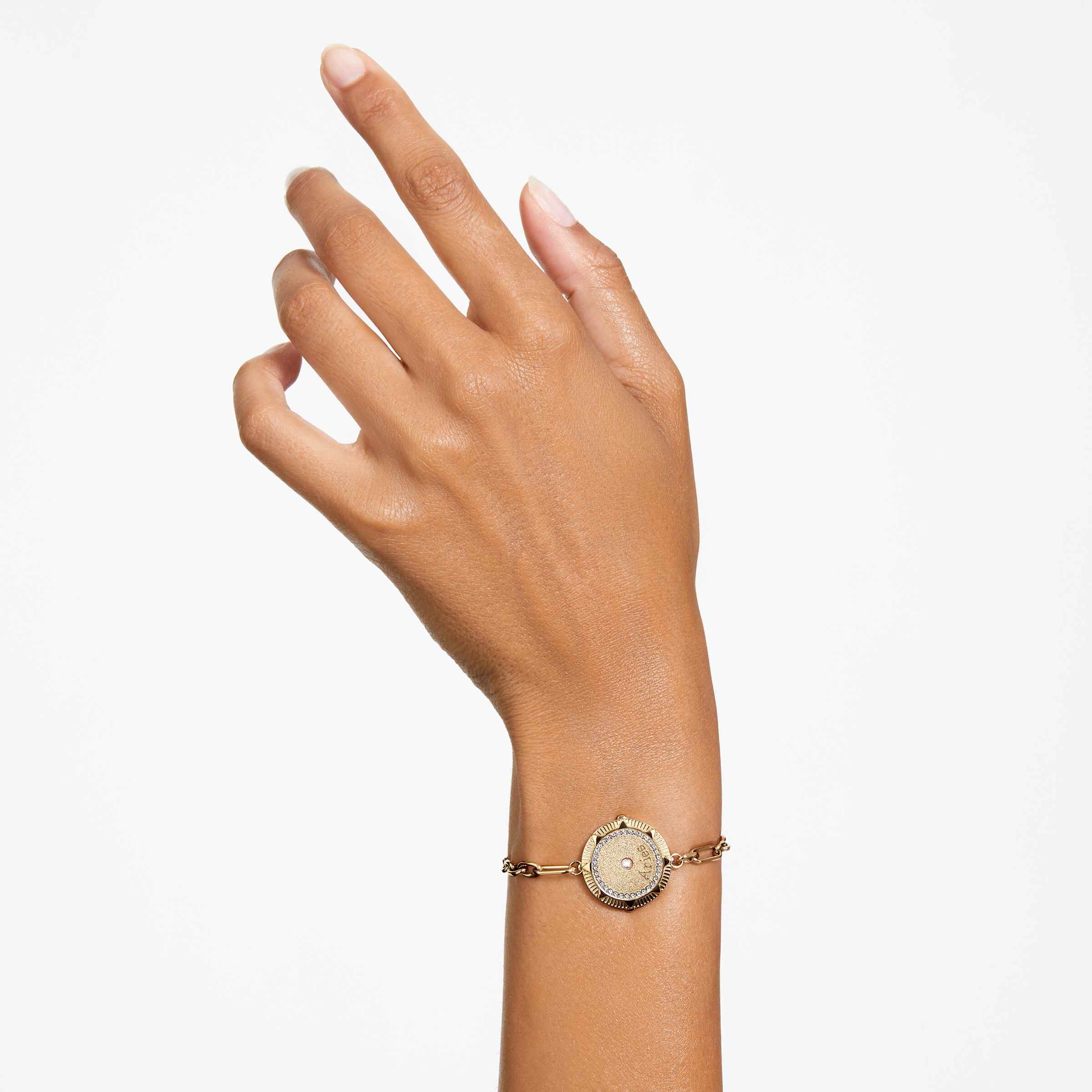 swarovski سوار zodiac، aries، لون ذهبي، طلاء بلون ذهبي