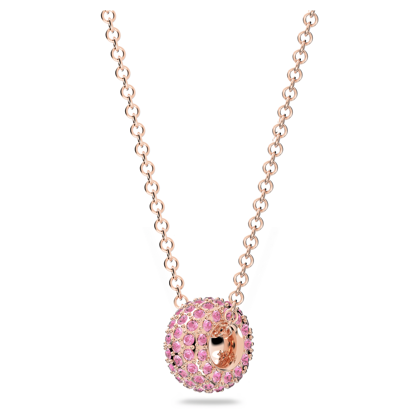 swarovski قلادة stone، لون وردي، طلاء ذهبي وردي