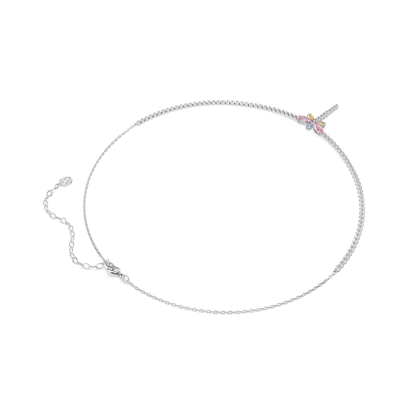 عقد ariana grande x swarovski tennis على شكل حرف y، قطع متنوع، شكل يعسوب، ألوان متعددة، طلاء روديوم