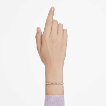 swarovski سوار matrix، قطع باغيت، لون أرجواني، طلاء روديوم