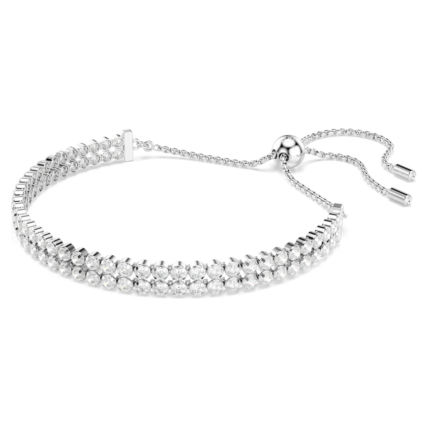 swarovski سوار matrix tennis، قطع مستدير، لون أبيض، طلاء روديوم
