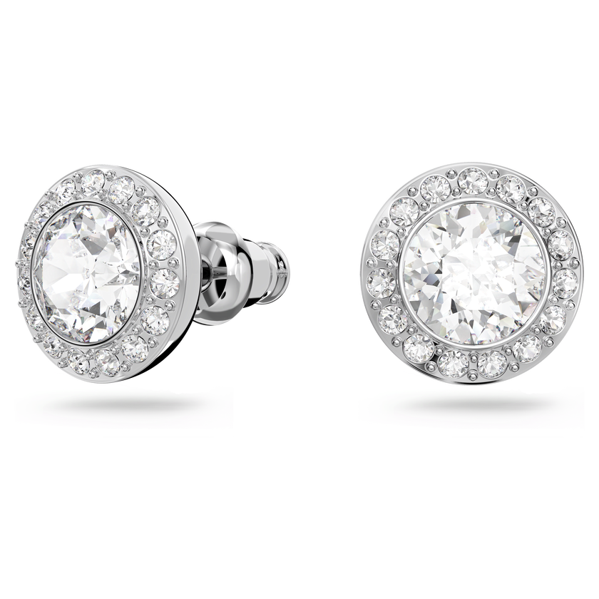 swarovski أقراط angelic للأذن المثقوبة، لون أبيض، طلاء روديوم