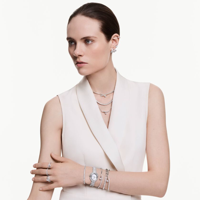 swarovski سوار matrix، قطع مستدير، لون أبيض، طلاء روديوم