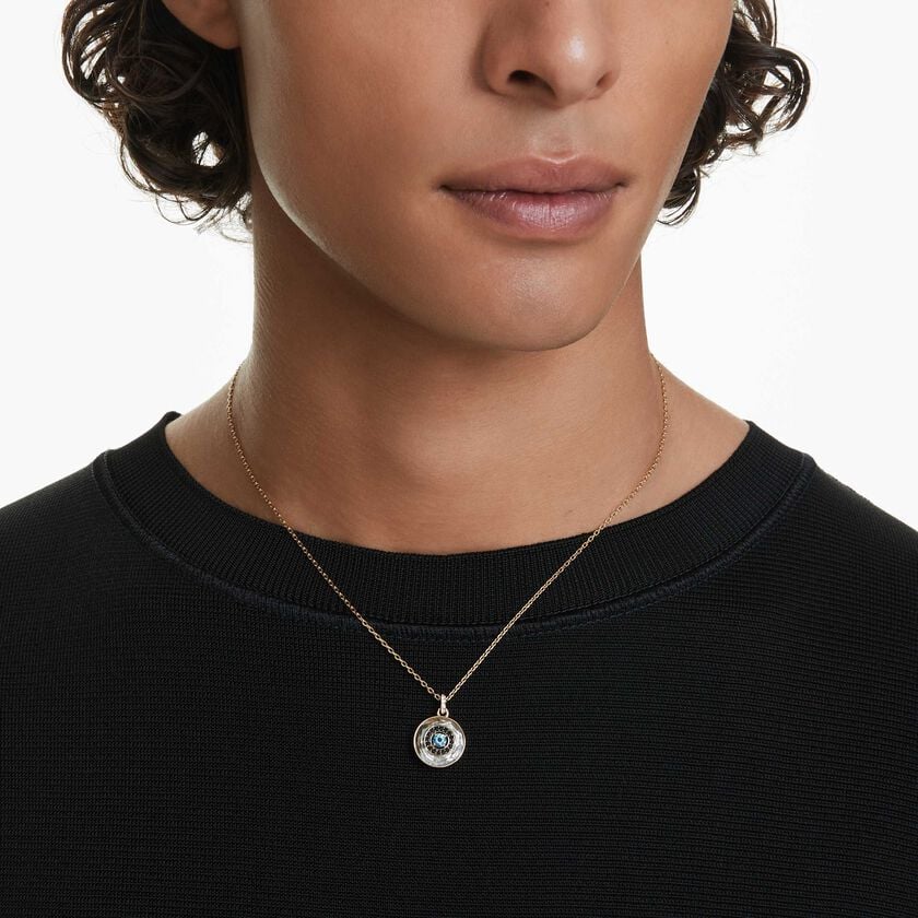 swarovski قلادة symbolica، حلية على شكل عين الحسود، حجم صغير، ألوان متعددة، طلاء باللون الذهبي