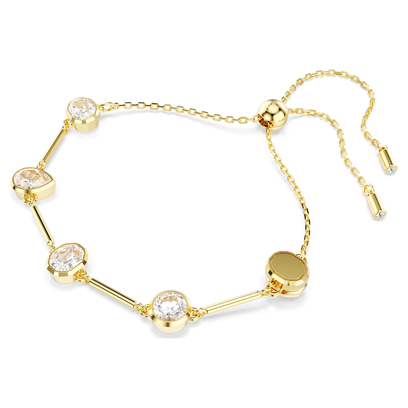 swarovski عقد imber tennis، قطع متنوع، لون أبيض، طلاء باللون الذهبي