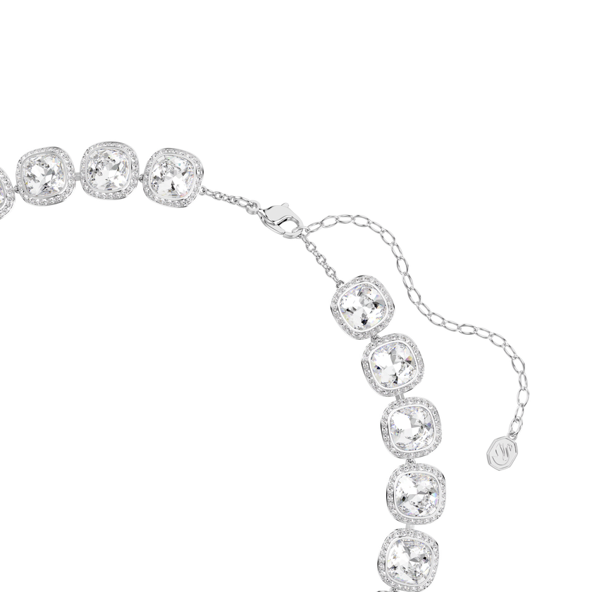 swarovski عقد una angelic، قطع كوشن، لون أبيض، طلاء روديوم