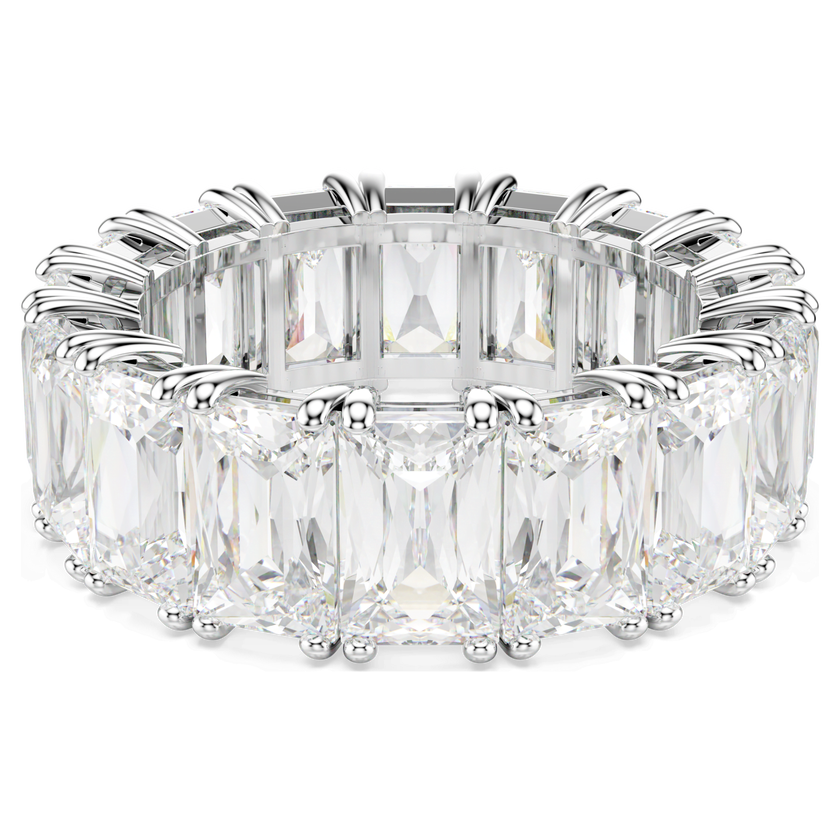 swarovski خاتم matrix vittore، قطع باغيت، لون أبيض، طلاء روديوم