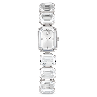 swarovski ساعة، سوار قطع مُثَمَّن، لون أبيض، ستانلس ستيل