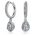 swarovski أقراط متدلية eternity، ألماس مُصنع في المختبر بإجمالي 1 25 قيراط، شكل كمثرى، ذهب أبيض عيار 18