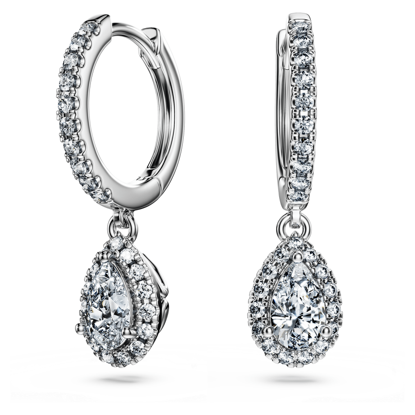swarovski أقراط متدلية eternity، ألماس مُصنع في المختبر بإجمالي 1 25 قيراط، شكل كمثرى، ذهب أبيض عيار 18