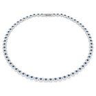 swarovski una angelic tennis necklace round cut blue rhodium plated