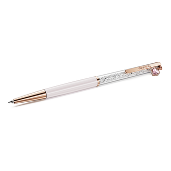swarovski قلم حبر جاف crystalline، شكل قلب، لون وردي، مطلي باللاكر الوردي، طلاء بلون ذهبي وردي