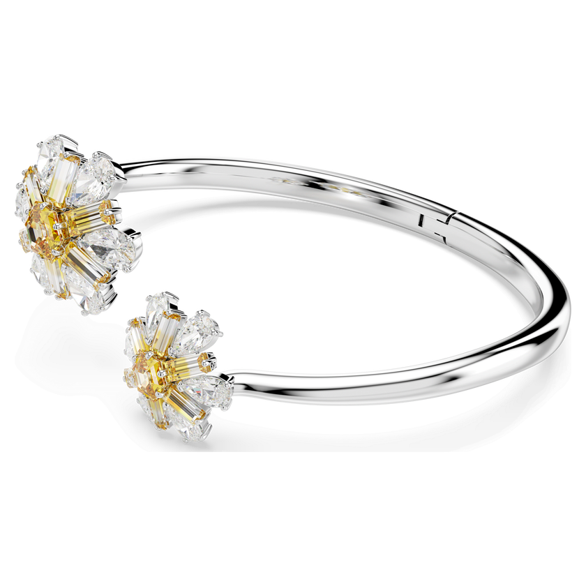 swarovski سوار idyllia، على شكل زهرة، لون أصفر، طلاء روديوم