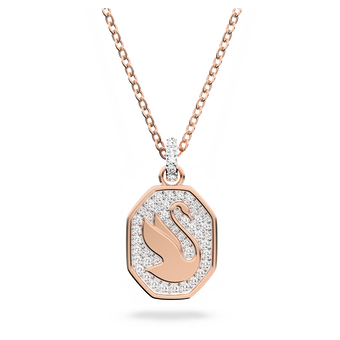 قلادة Signum، لون أبيض، طلاء ذهبي وردي swarovski قلادة signum، لون أبيض، طلاء ذهبي وردي