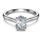swarovski خاتم سوليتير eternity، ألماس مُصنع في المختبر بإجمالي 1 قيراط، شكل بيضاوي، ذهب أبيض عيار 18