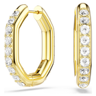 swarovski dextera hoop earrings octagon shape round cut white gold tone plated