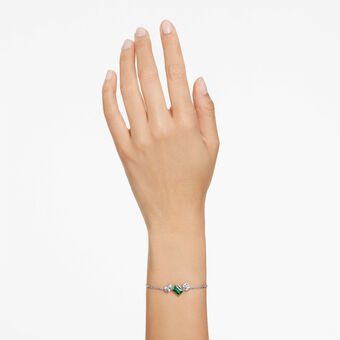 swarovski سوار mesmera، قطع متنوع، لون أخضر، طلاء روديوم