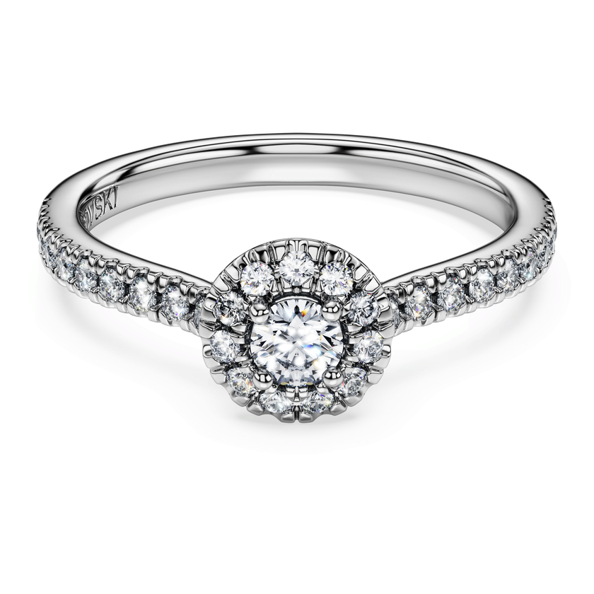swarovski خاتم سوليتير eternity، ألماس مُصنع في المختبر إجمالي 0 45 قيراط، شكل دائري، فضة استرليني