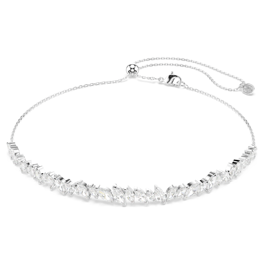 swarovski عقد شوكر mesmera، قطع ماركيز، لون أبيض، طلاء روديوم