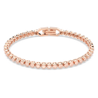 swarovski emily bracelet round cut pink rose gold tone plated
