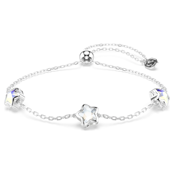 swarovski سوار chroma، شكل نجمة، لون أبيض، طلاء روديوم