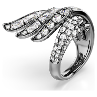 swarovski خاتم the vienna collection، شكل بجعة، لون أبيض، طلاء روثينيوم