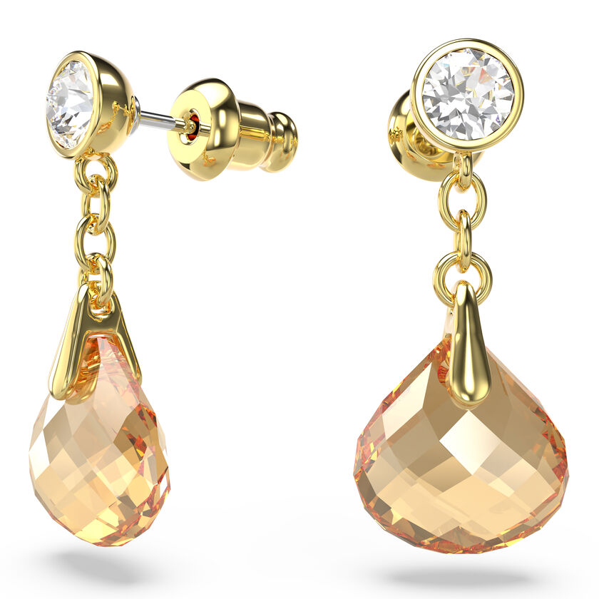 swarovski أقراط متدلية tessa، لون ذهبي، طلاء بلون ذهبي