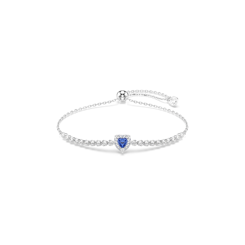 swarovski سوار one، قطع متنوع، شكل قلب، لون أزرق، طلاء روديوم