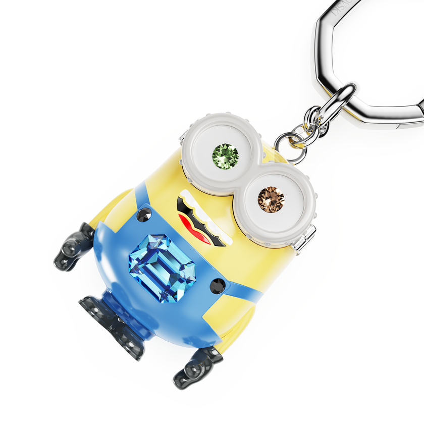 swarovski minions bob key ring  multicolored  stainless steel