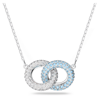 swarovski عقد stone، لون أزرق، طلاء روديوم