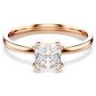 swarovski attract ring square cut white rose gold tone plated