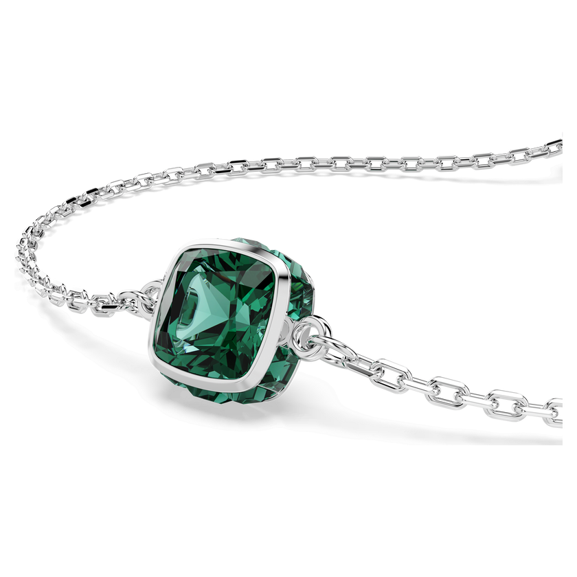 swarovski سوار birthstone، قطع مربع، may، لون أخضر، طلاء روديوم