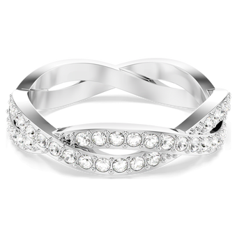 swarovski خاتم infinity، قطع مستدير، لون أبيض، طلاء روديوم