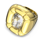 خاتم Dulcis كوكتيل، مزدان بكريستالات مربعة بحواف دائرية، طلاء باللون الذهبي