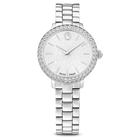 swarovski watch swiss made metal bracelet silver tone stainless steel