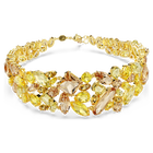 swarovski gema choker mixed cuts yellow gold tone plated