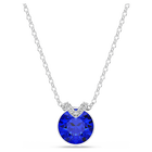 swarovski bella v pendant round cut blue rhodium plated