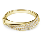 swarovski خاتم عريض classica، قطع مستدير، لون أبيض، فضة استرليني، لمسة نهائية من الذهب عيار 18 قيراط