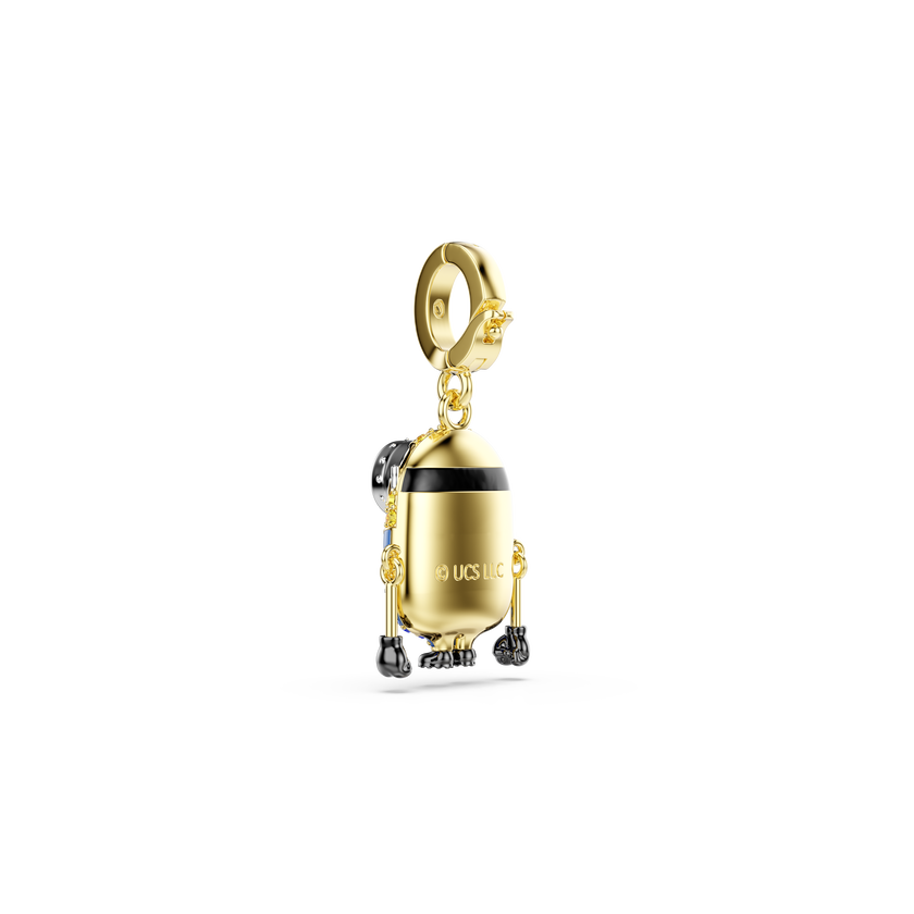 swarovski minions bob charm  pav   multicolored  gold tone plated
