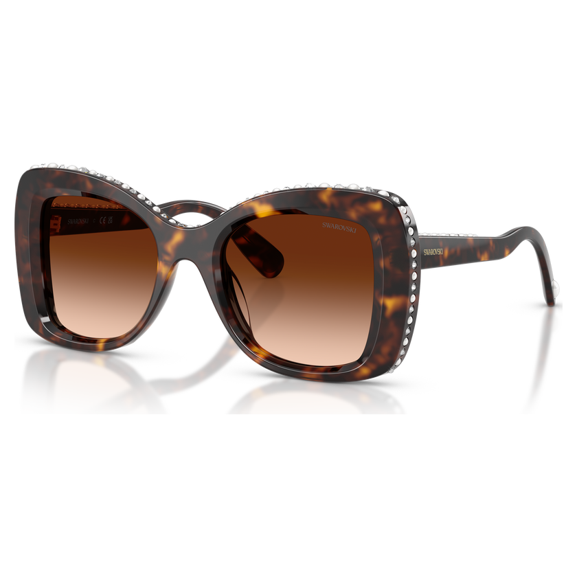 swarovski نظارات شمسية، شكل فراشة، sk6062u، لون بني