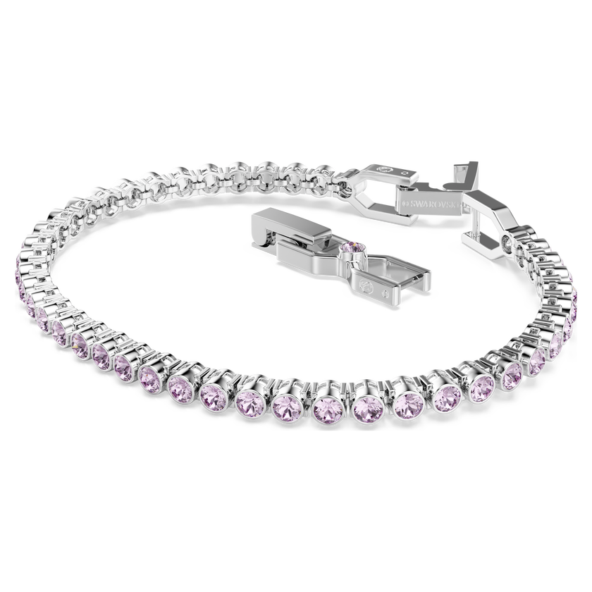 swarovski سوار تنس imber emily، قطع مُستدير، لون أرجواني، طلاء روديوم