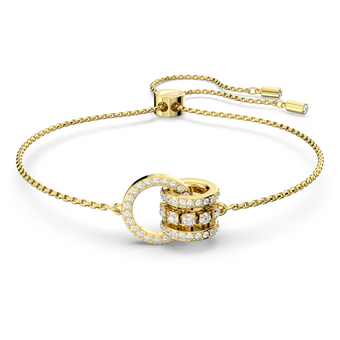 swarovski سوار further، حلقات متداخلة، لون أبيض، طلاء باللون الذهبي