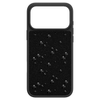 swarovski حافظة high للهاتف الذكي، كريستالات مسطحة من الخلف، iphone  17 pro max، لون أسود