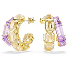 swarovski millenia hoop earrings mixed cuts multicolored gold tone plated