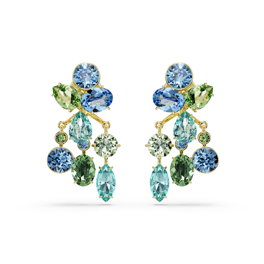swarovski أقراط gema، قطع متنوع، ألوان متعددة، طلاء باللون الذهبي