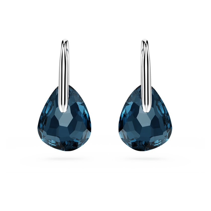 swarovski أقراط متدلية galet، لون أزرق داكن، طلاء روديوم