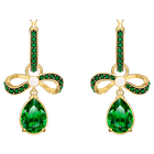 أقراط الأذن المثقوبة Black Baroque على شكل طوق ، أخضر ، باللون الذهبي